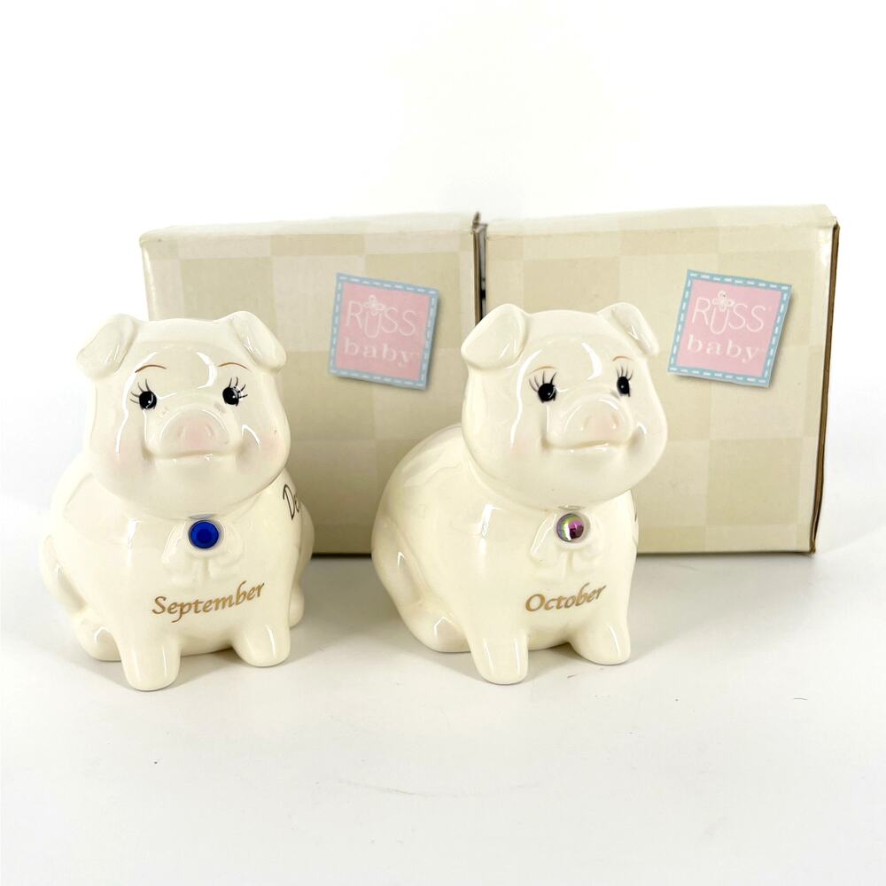 80s Russ Keepsakes piggy banks set of 2 1980s vintage